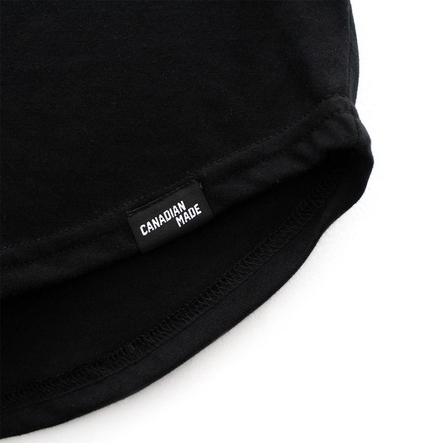 Canadian Made Wavy Round Hem Long Sleeve - Black