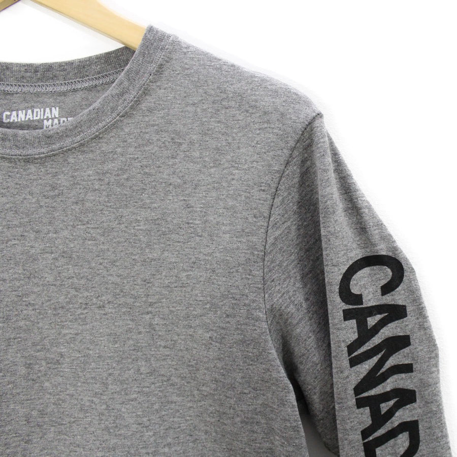 Canadian Made Wavy Round Hem Long Sleeve - Grey