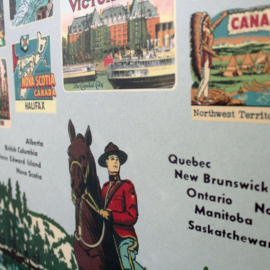 Canadian Provinces Retro 20 x 28'' Print + Hanging Kit