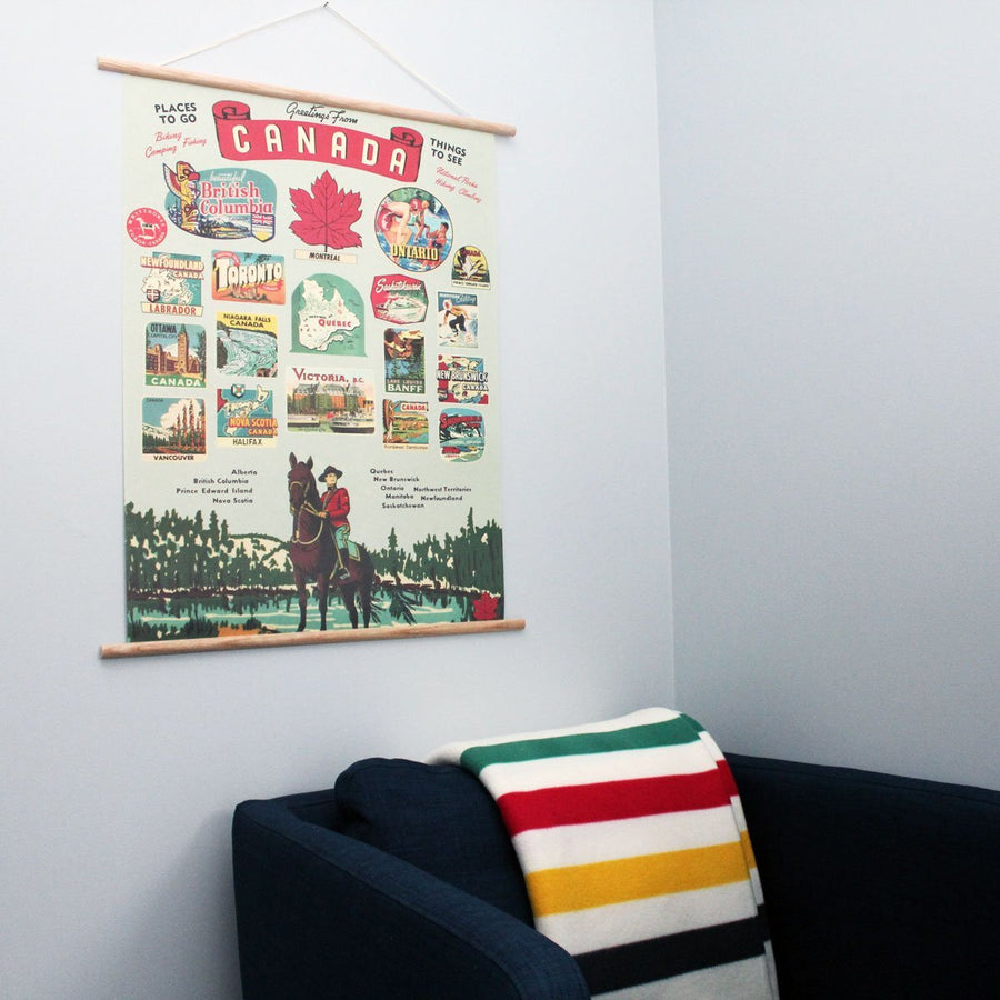 Canadian Provinces Retro 20 x 28'' Print + Hanging Kit