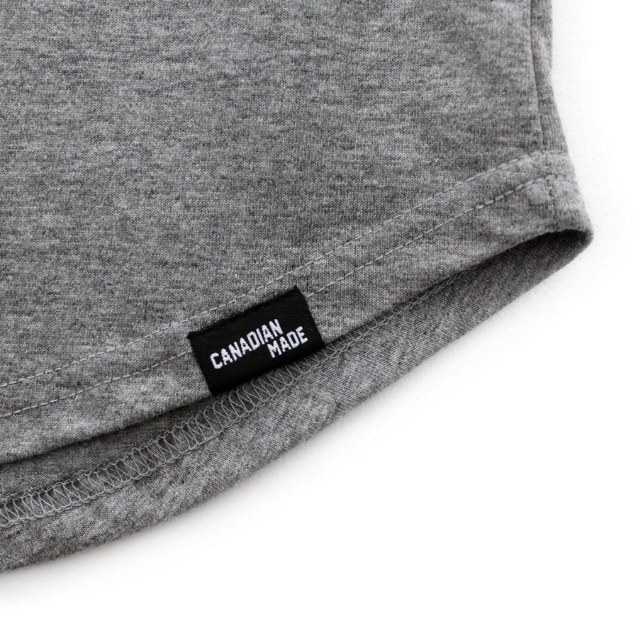 Canadian Made Strong & Free Round Hem T-Shirt - Grey