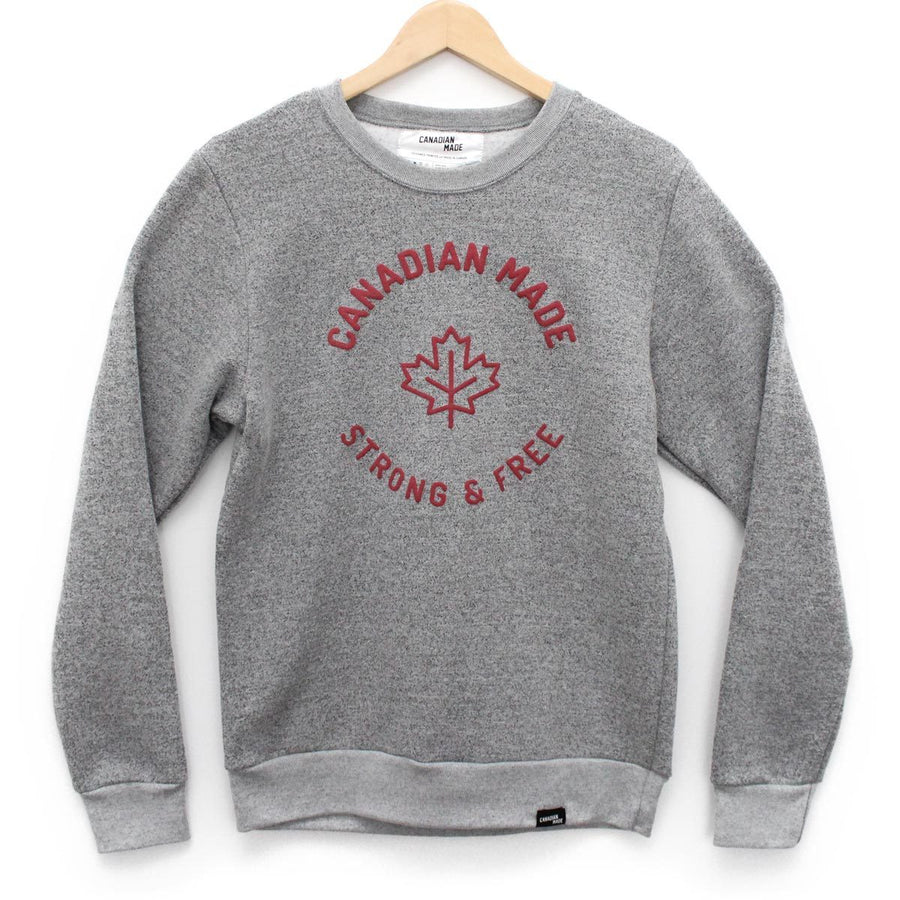 Canadian Made Strong & Free Marled Cotton Sweatshirt - Grey